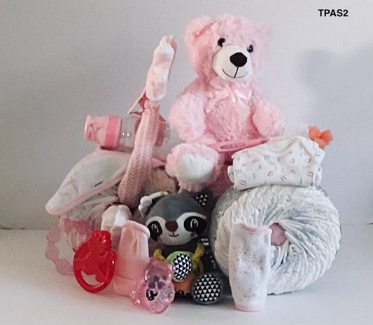 SILVER/PINK MOTORCYCLE PAMPER BIKE