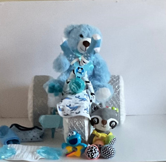 SILVER/BLUE TRICYCLE PAMPER BIKE