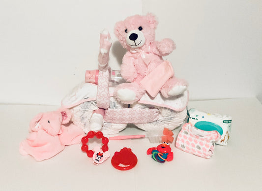 SILVER/PINK MOTORCYCLE PAMPER BIKE