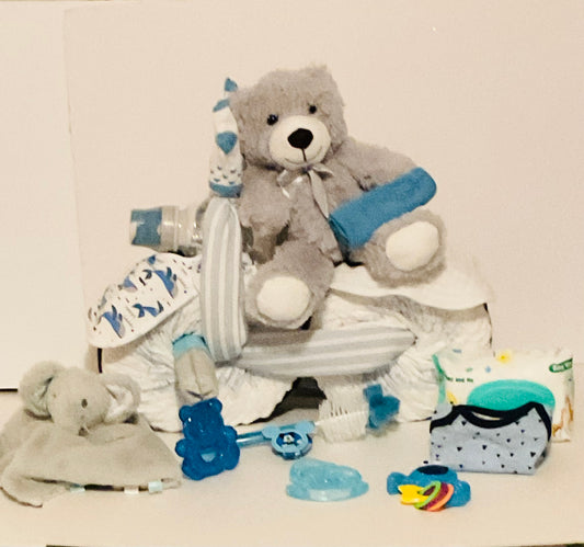 BLUE MOTORCYCLE PAMPER BIKE