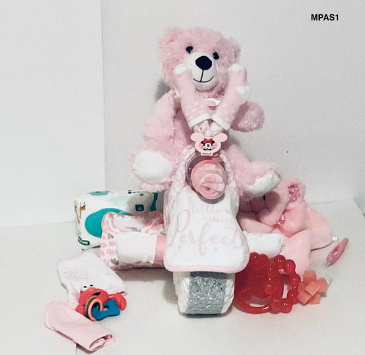 SILVER/PINK MOTORCYCLE PAMPER BIKE